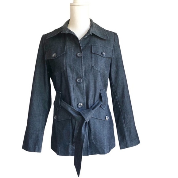 Sandro Sportswear Belted Denim Jacket Small - Picture 1 of 12